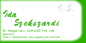 ida szekszardi business card